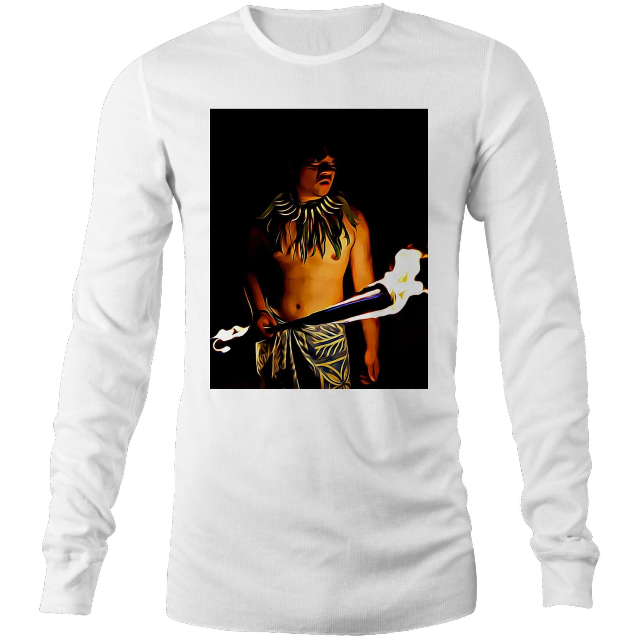 Siva Afi Warrior Long Sleeve T-Shirt - Measina Treasures of Samoa